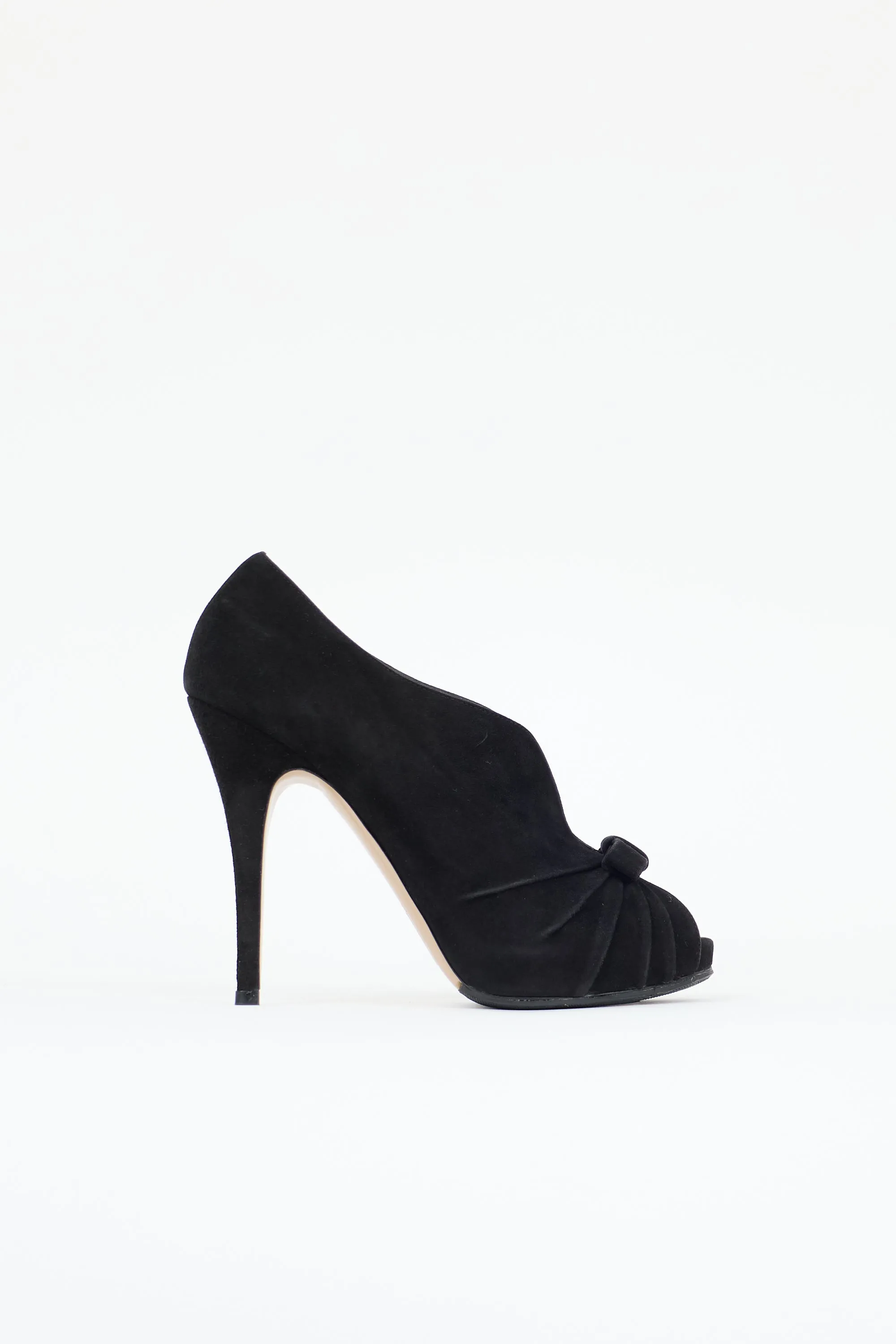 Suede Peep Toe Pump sold by VSP Consignment