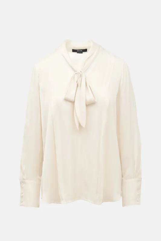 Satin Neck Tie Blouse made by Smythe