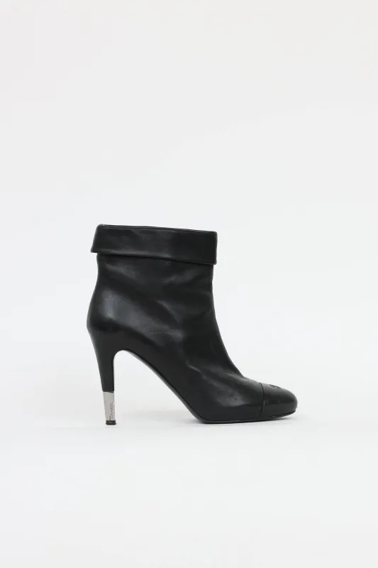Leather CC Bootie sold by VSP Consignment