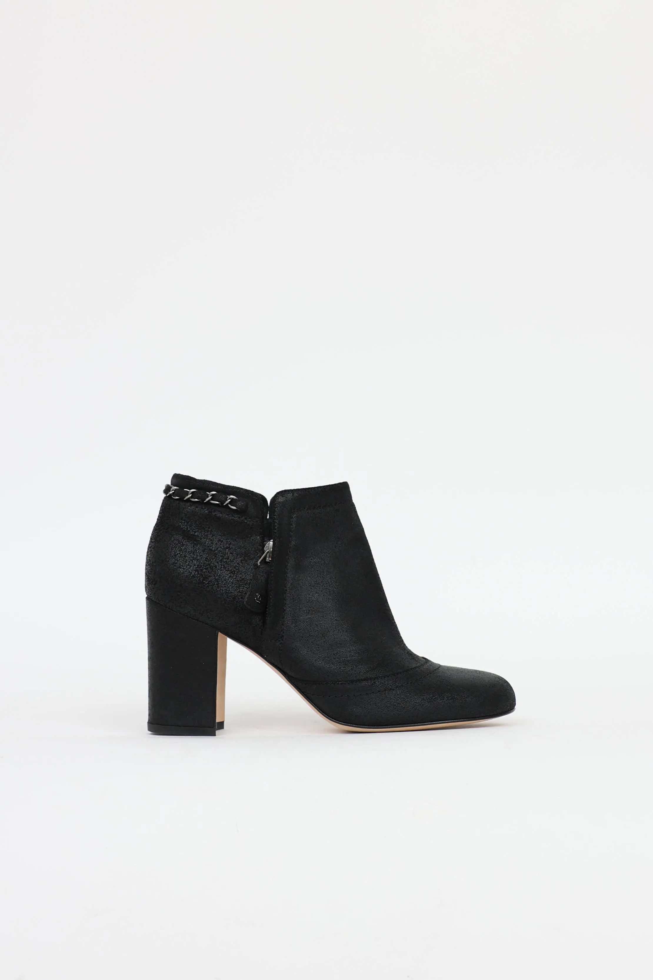 Suede Chainlink Bootie sold by VSP Consignment