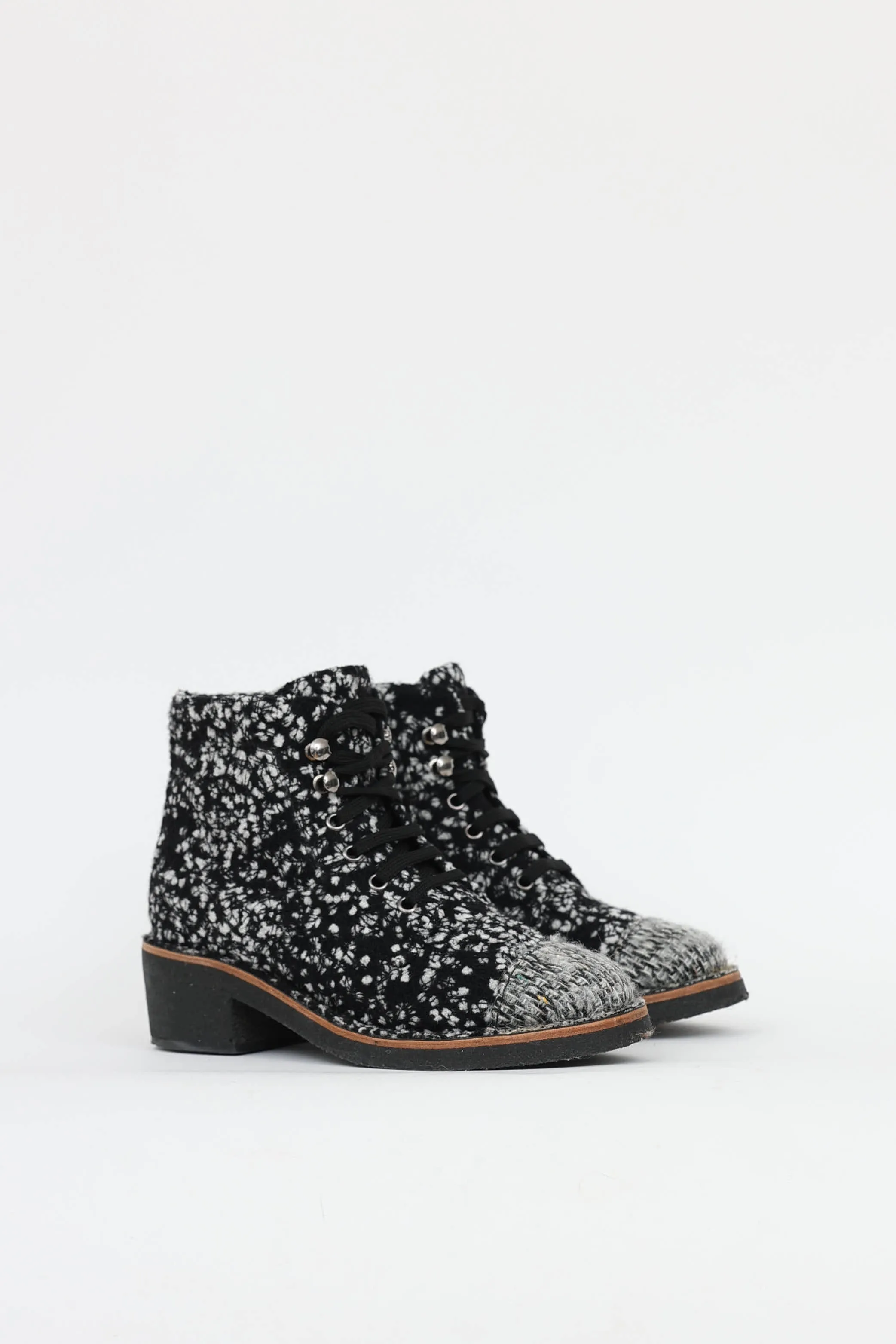 Tweed Zip Ankle Boot sold by VSP Consignment product image thumbnail 2