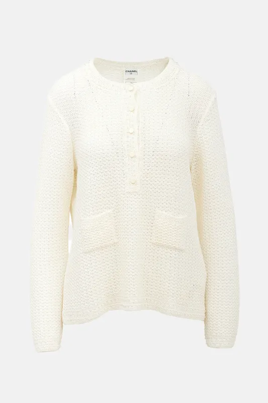 SS 2002 Beaded Crochet Sweater made by Chanel