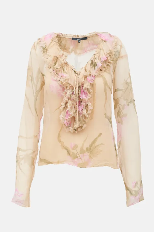 SS 2003 Sheer Floral Blouse sold by VSP Consignment