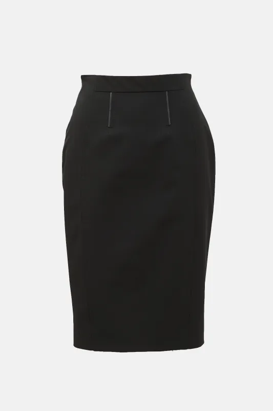 2009 Leather Trim Pencil Skirt sold by VSP Consignment