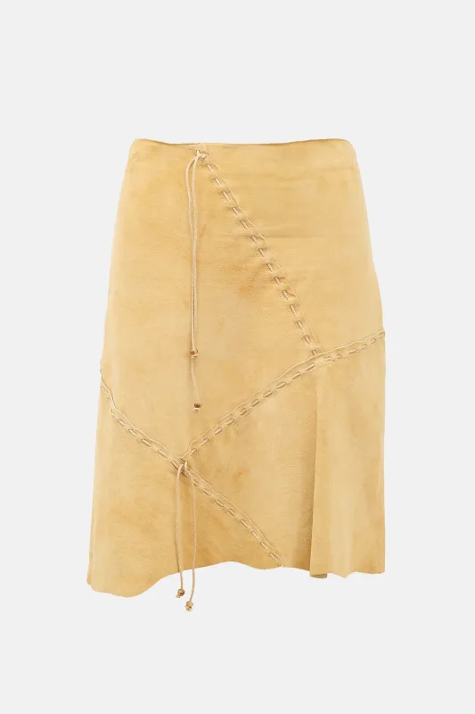 D&G FW 2002 Suede Patchwork Skirt sold by VSP Consignment