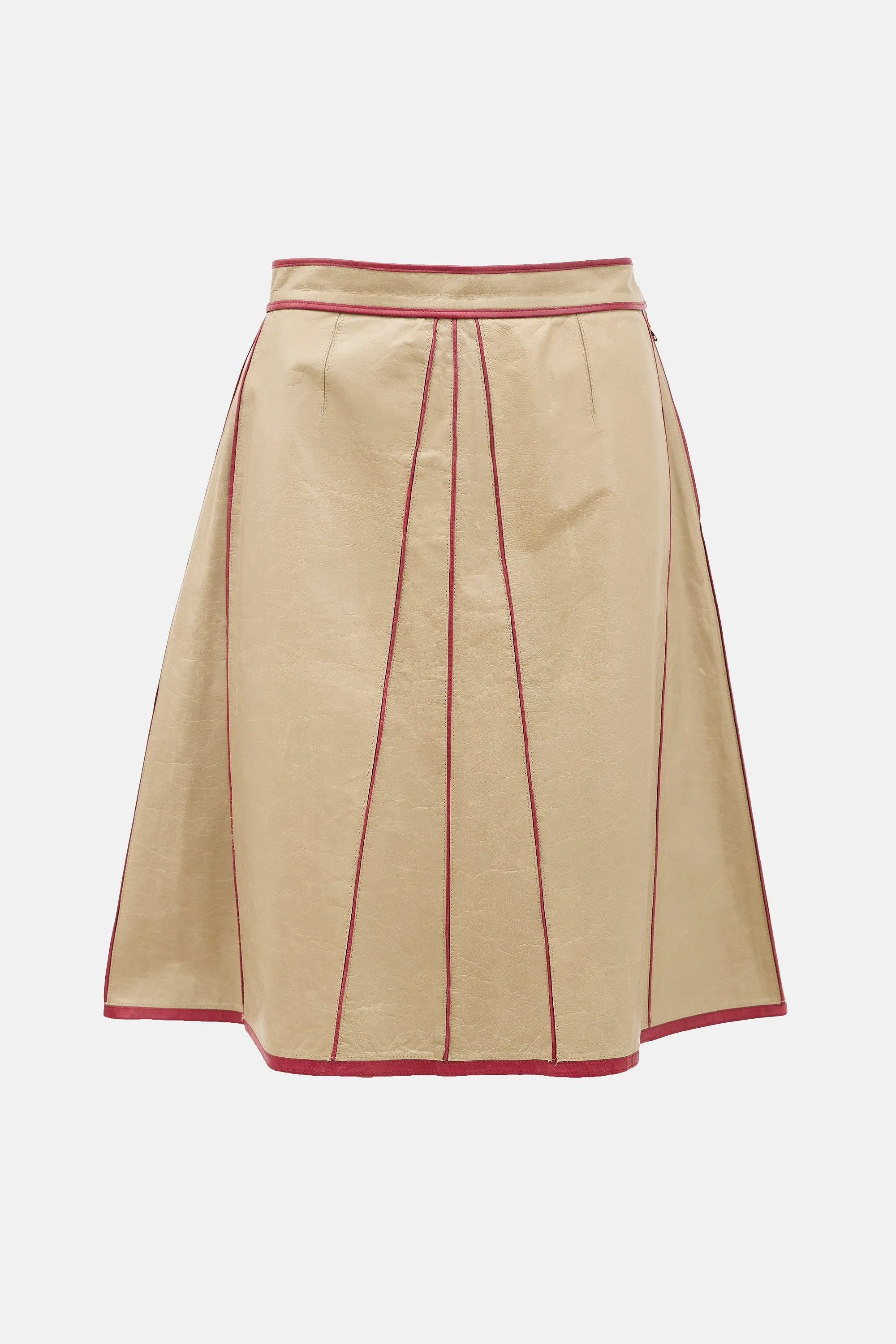 FW 2000 Leather Trimmed Skirt sold by VSP Consignment