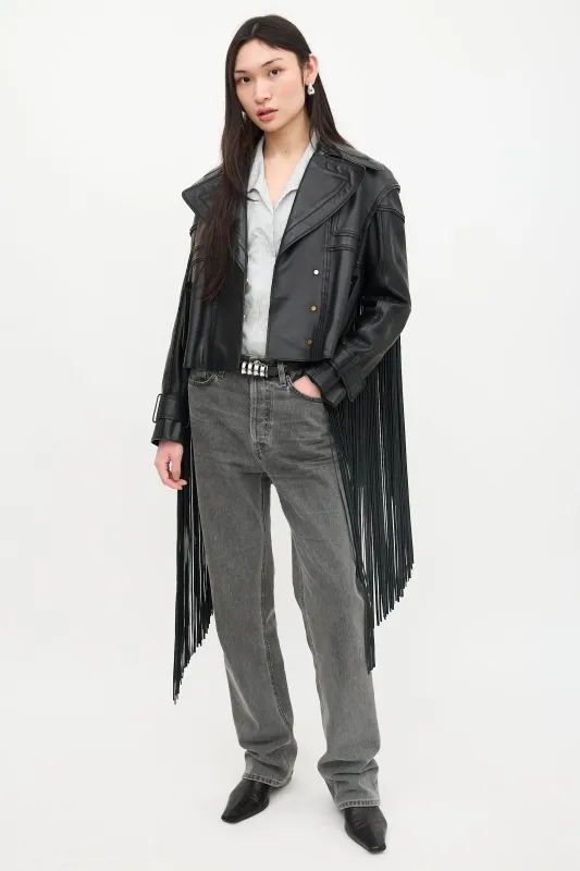 FW 2013 Leather Fringe Jacket made by Tom Ford