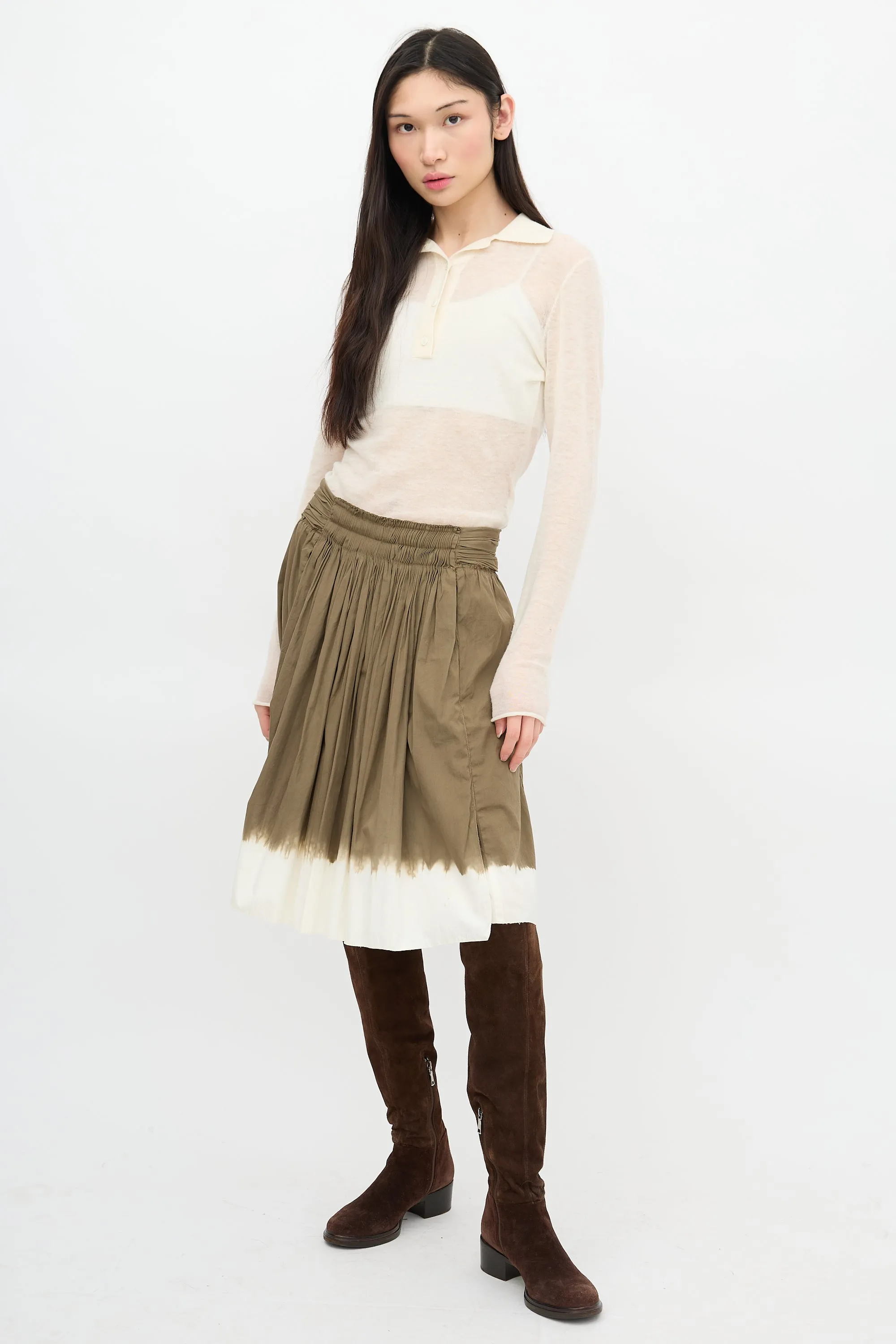 SS 2004 Dip-Dye Pleated Skirt sold by VSP Consignment product image thumbnail 2