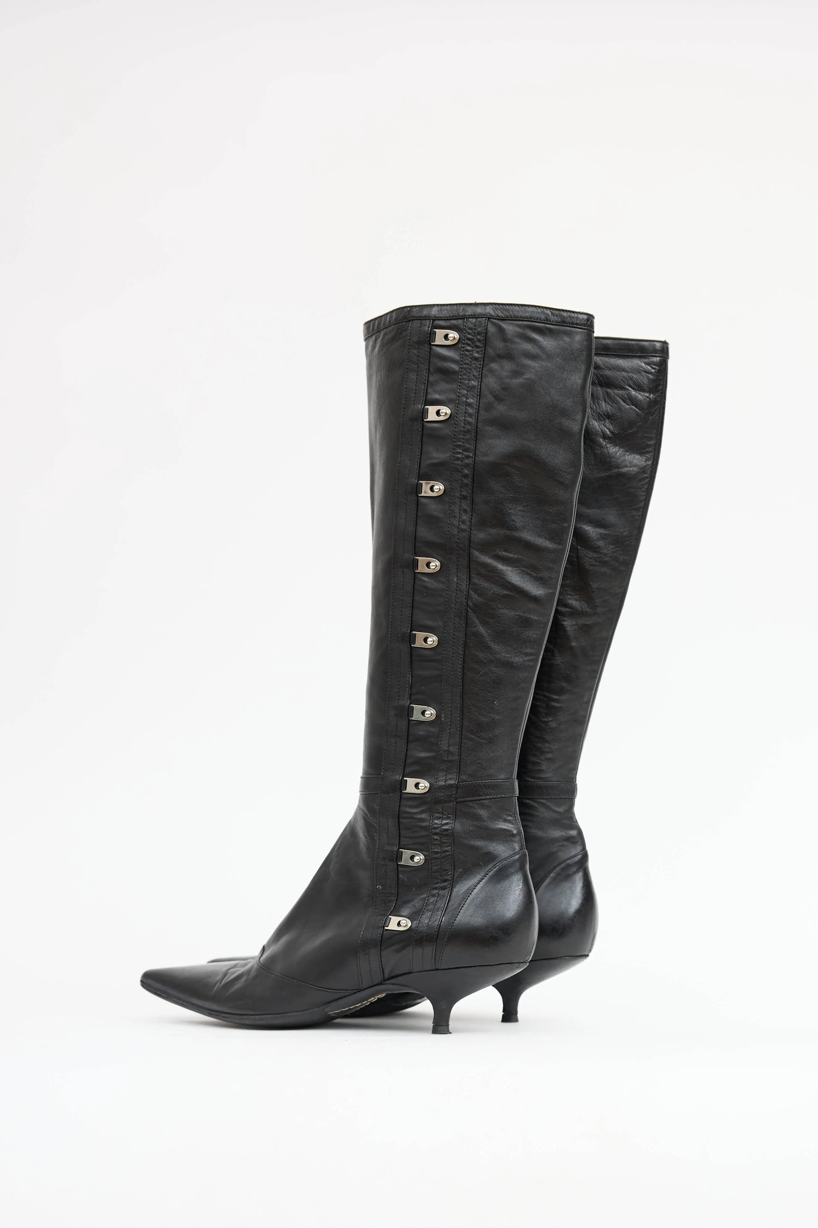 Leather Knee High Hook Boot sold by VSP Consignment product image thumbnail 4