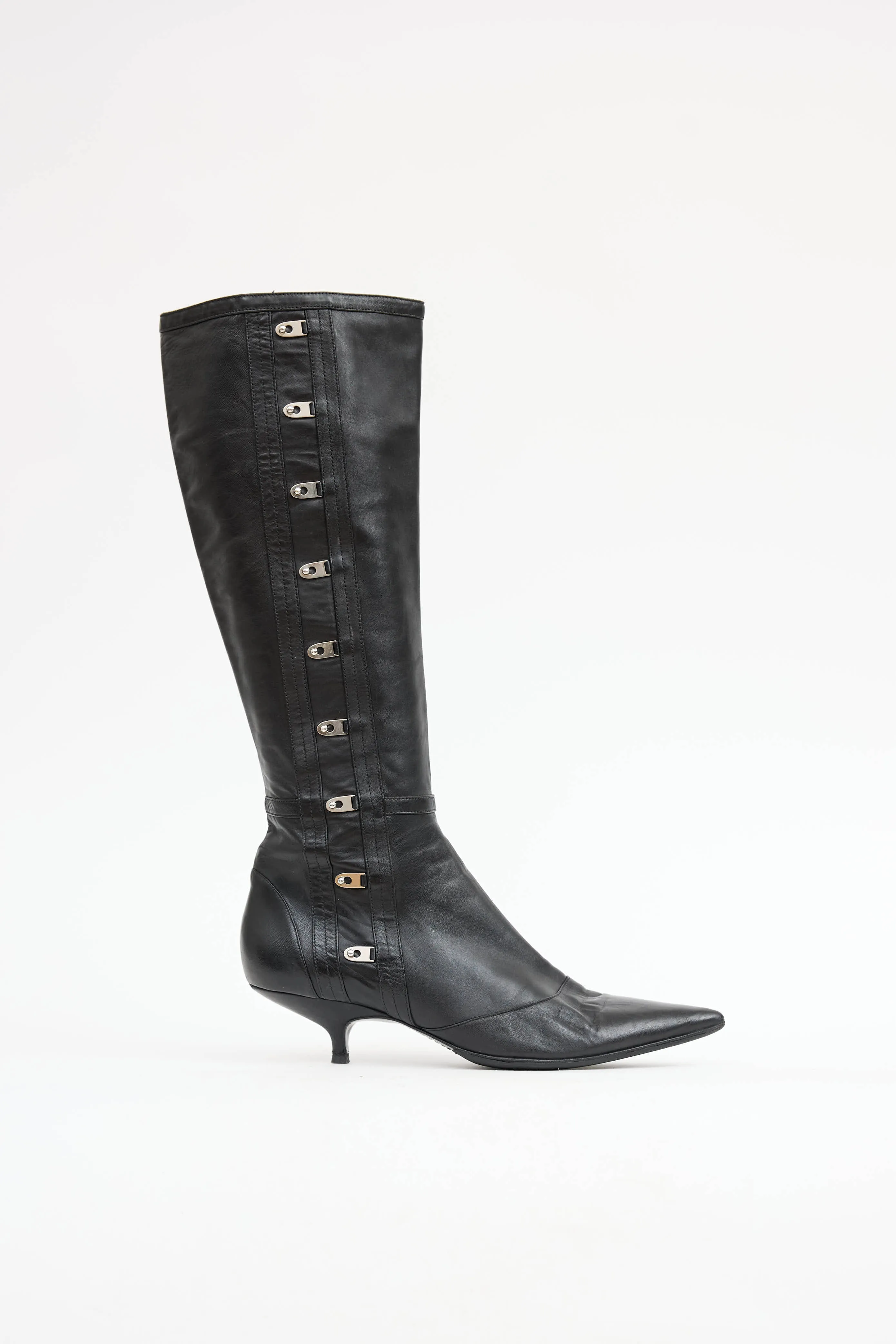Leather Knee High Hook Boot sold by VSP Consignment