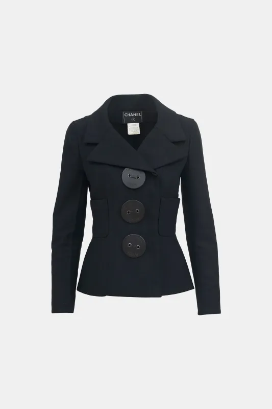FW 2002 Wool Button Jacket made by Chanel