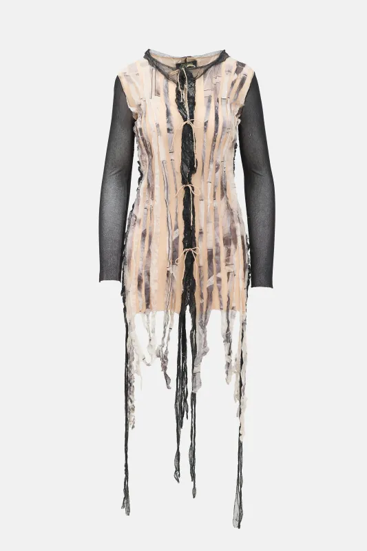 SS 2002 Mesh Fringe Top sold by VSP Consignment