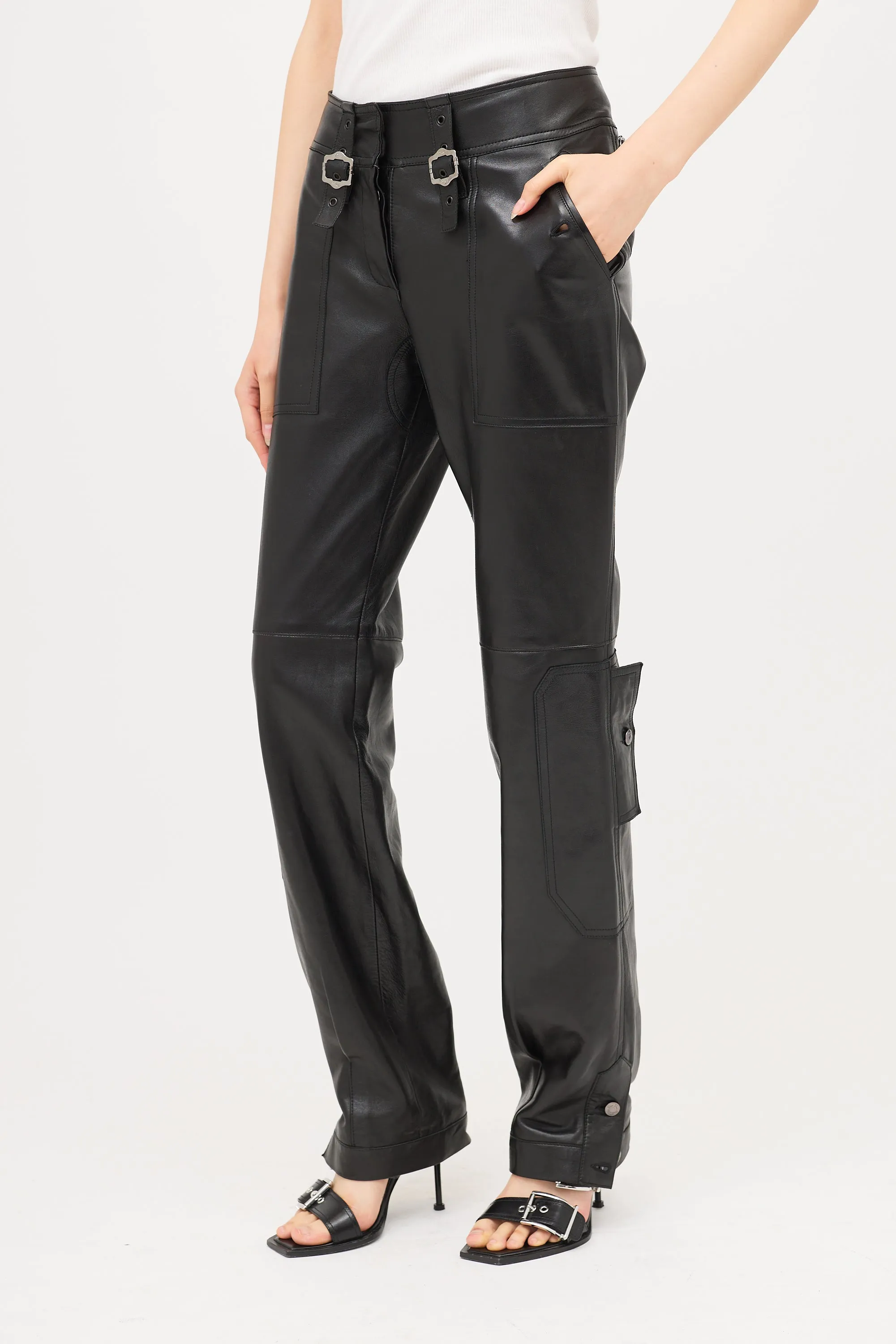 Vintage Leather Buckle Pant sold by VSP Consignment product image thumbnail 3