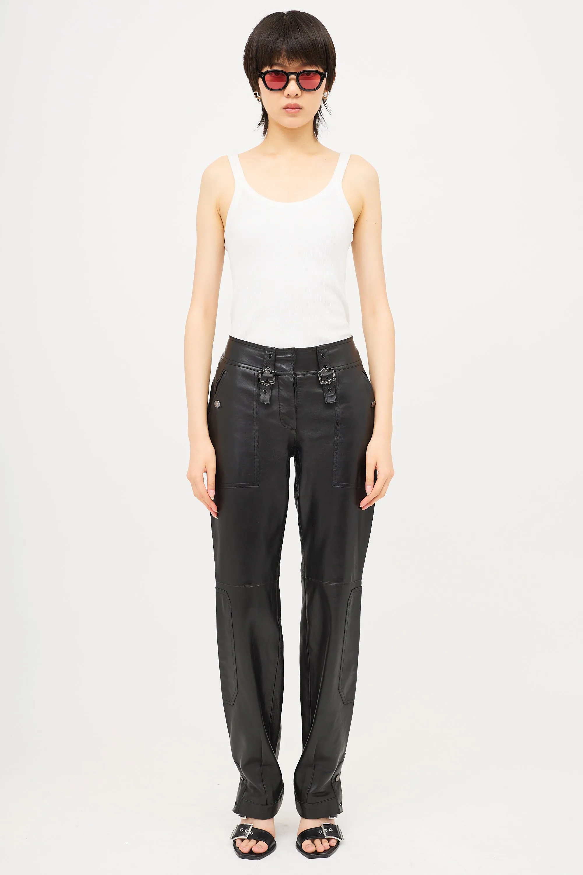 Vintage Leather Buckle Pant sold by VSP Consignment product image thumbnail 2