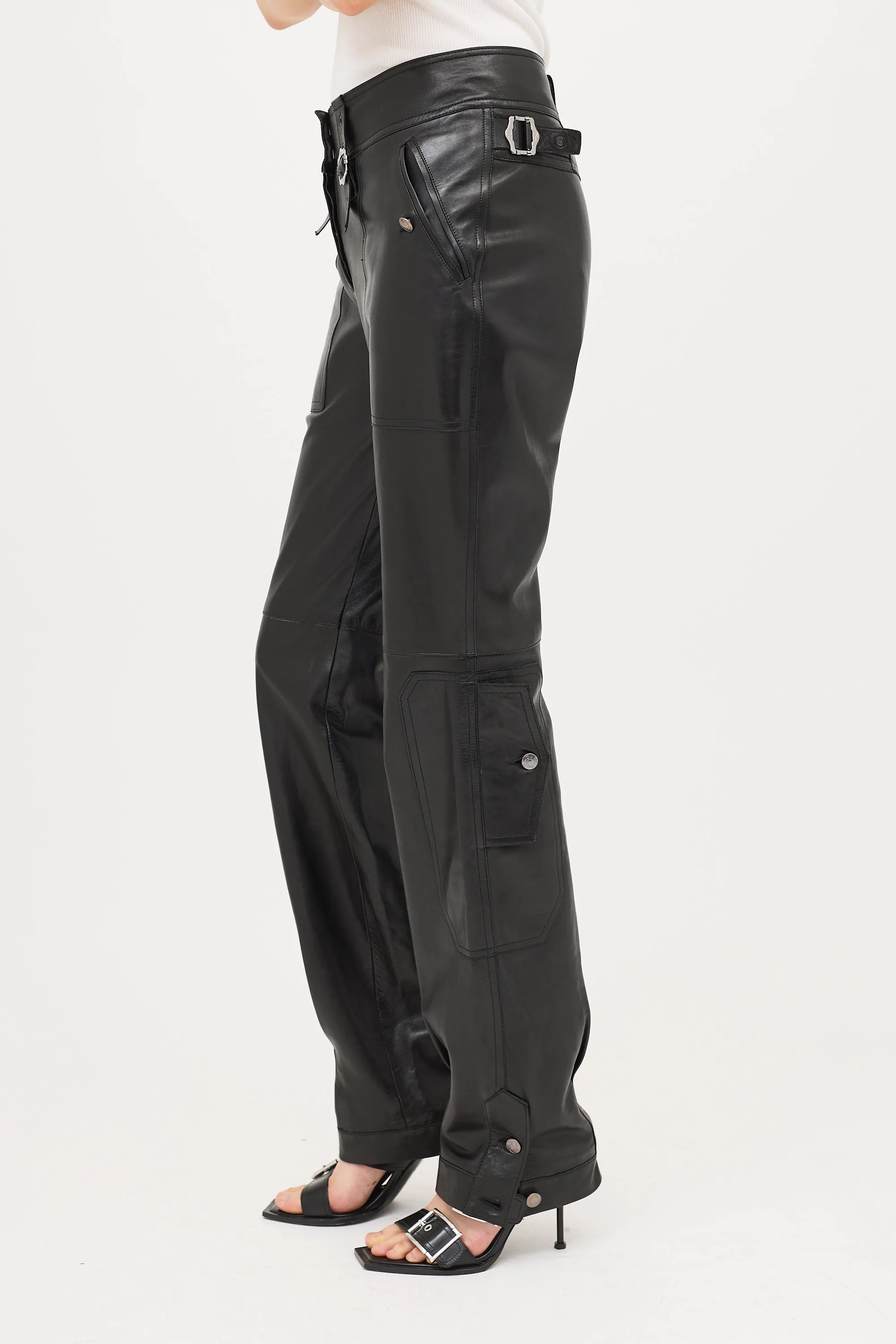 Vintage Leather Buckle Pant sold by VSP Consignment product image thumbnail 4