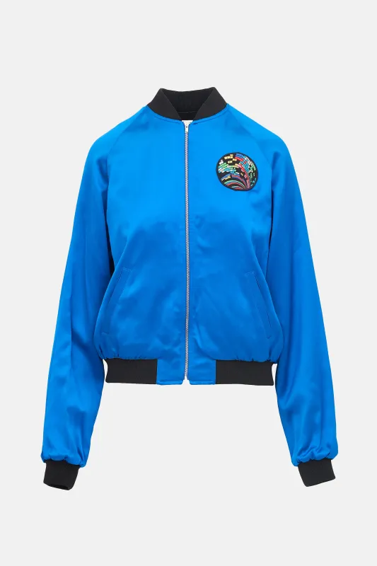 2016 Satin Embellished Bomber Jacket made by Yves Saint Laurent