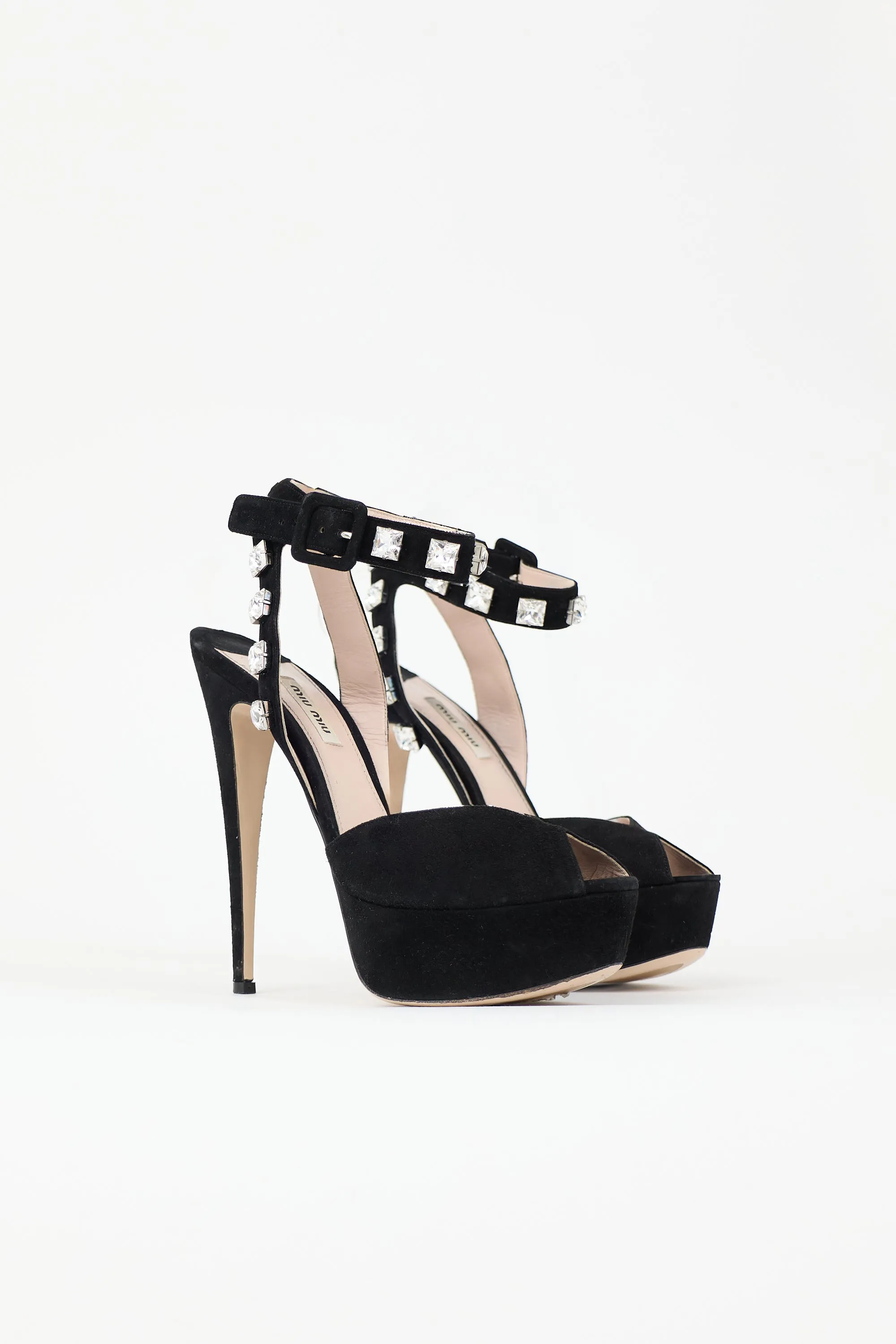 Suede Crystal Heel sold by VSP Consignment product image thumbnail 2