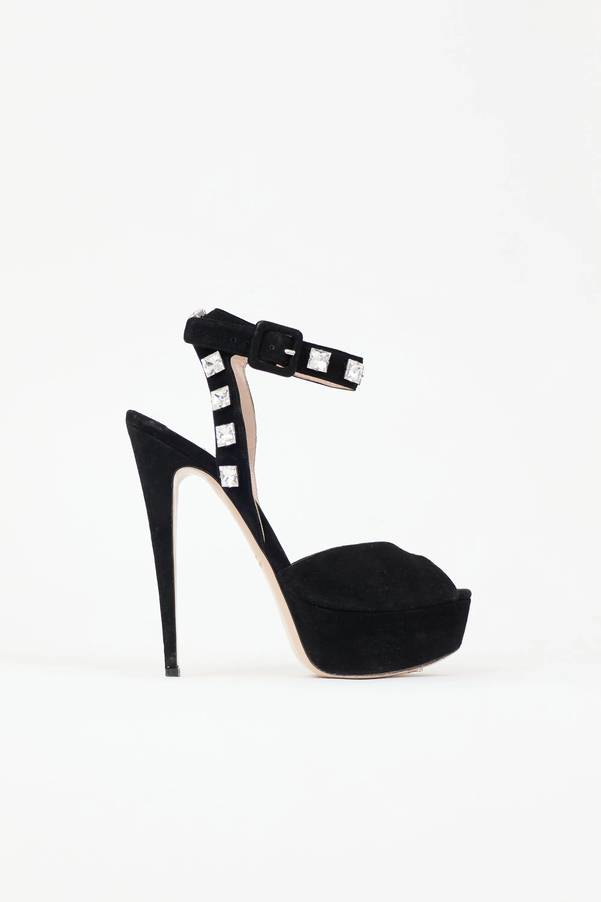 Suede Crystal Heel sold by VSP Consignment