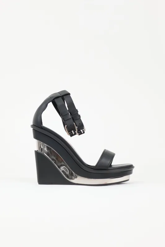 Leather Mirrored Wedge Heel made by Alexander McQueen
