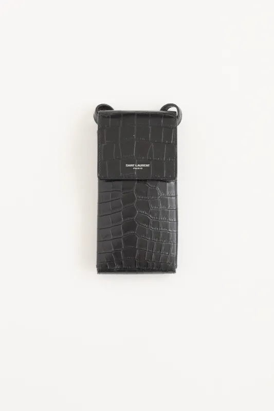 Embossed Leather Phone Holder sold by VSP Consignment