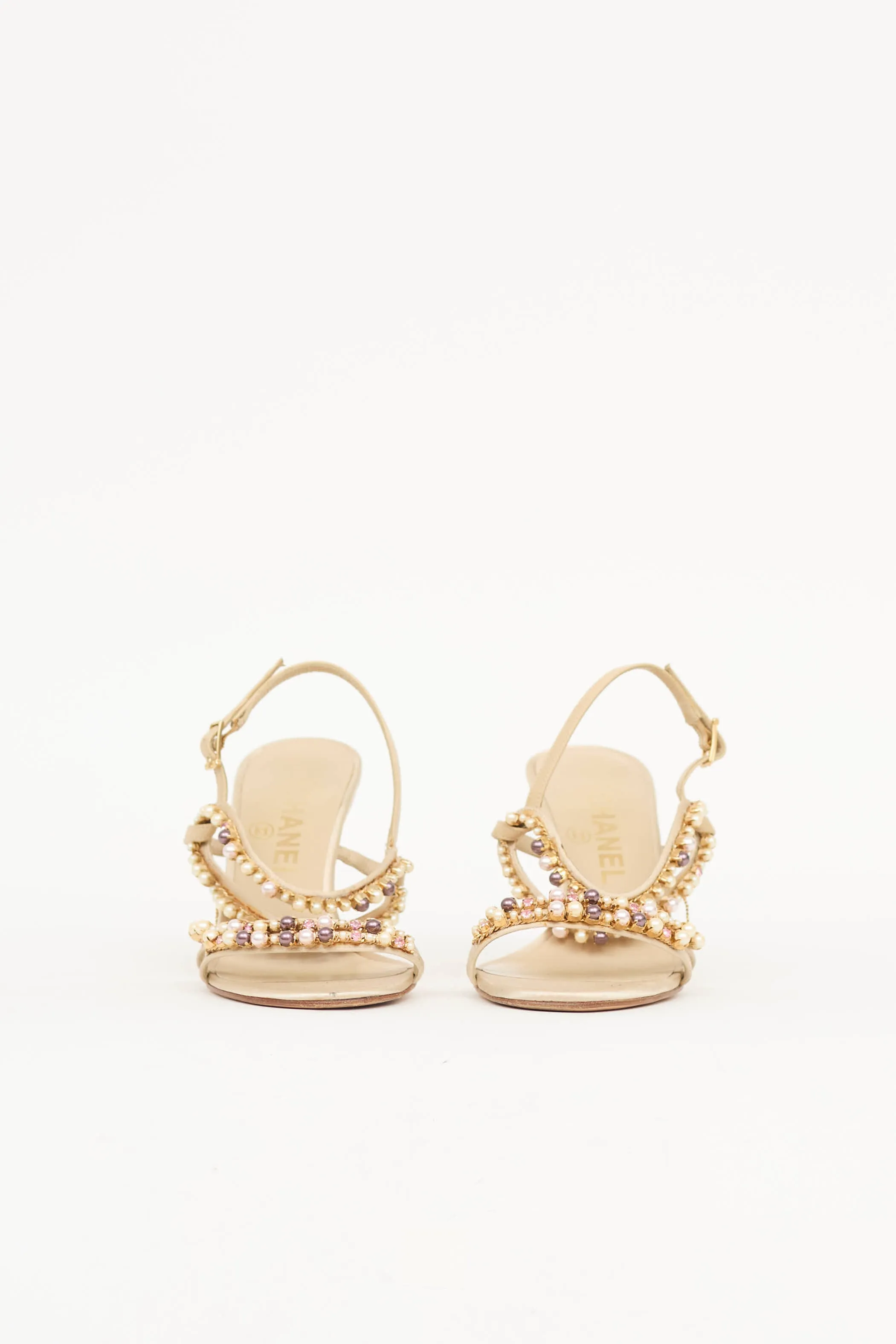 Spring 2005 Satin & Leather Pearl Sandal sold by VSP Consignment product image thumbnail 3