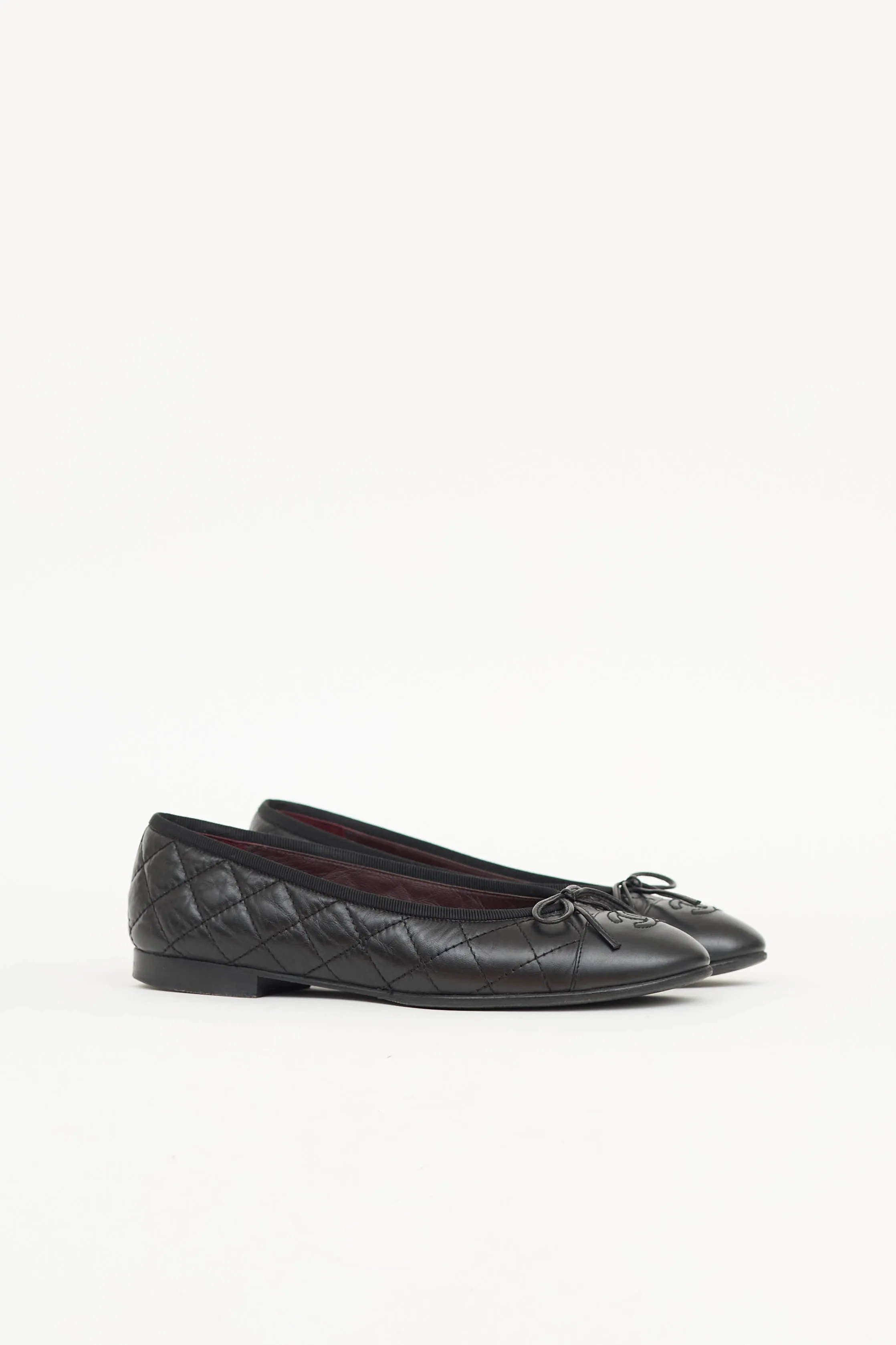 Leather Quilted CC Ballet Flat sold by VSP Consignment product image thumbnail 3