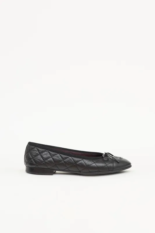Leather Quilted CC Ballet Flat sold by VSP Consignment