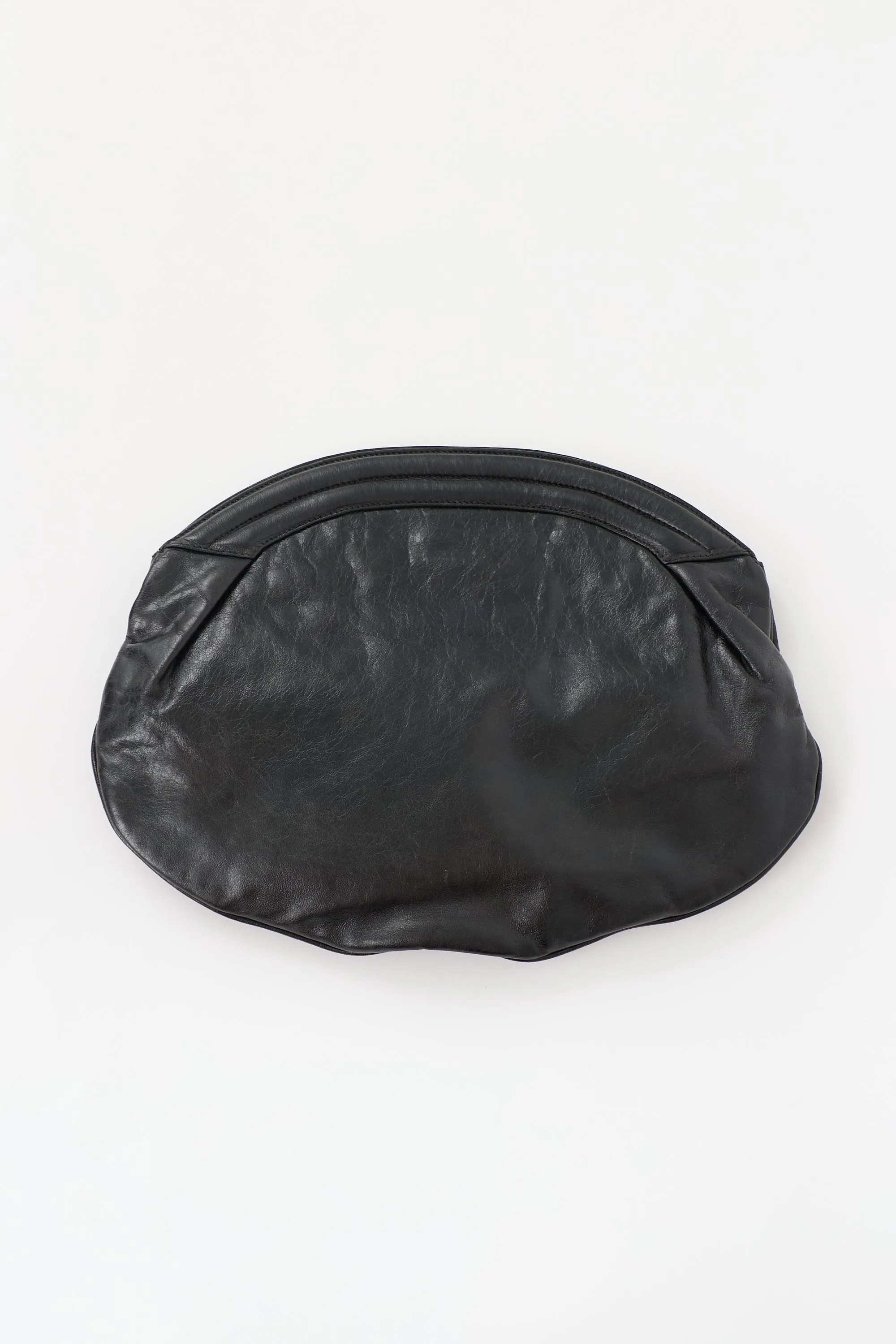 Leather Motocross Classic Oval Clutch sold by VSP Consignment product image thumbnail 2