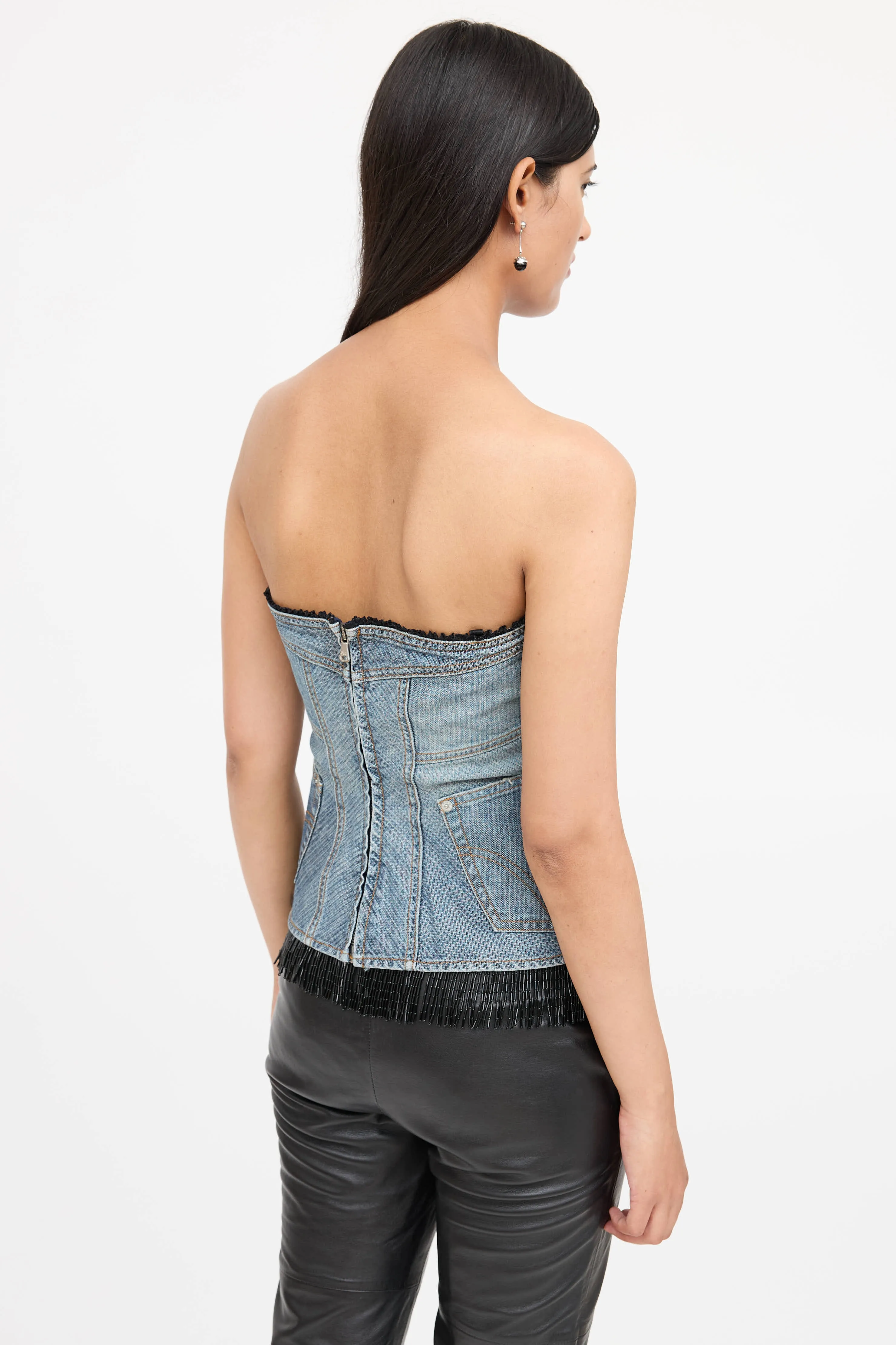 Denim Lace Corset sold by VSP Consignment product image thumbnail 4