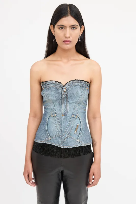 Denim Lace Corset made by Dolce & Gabanna