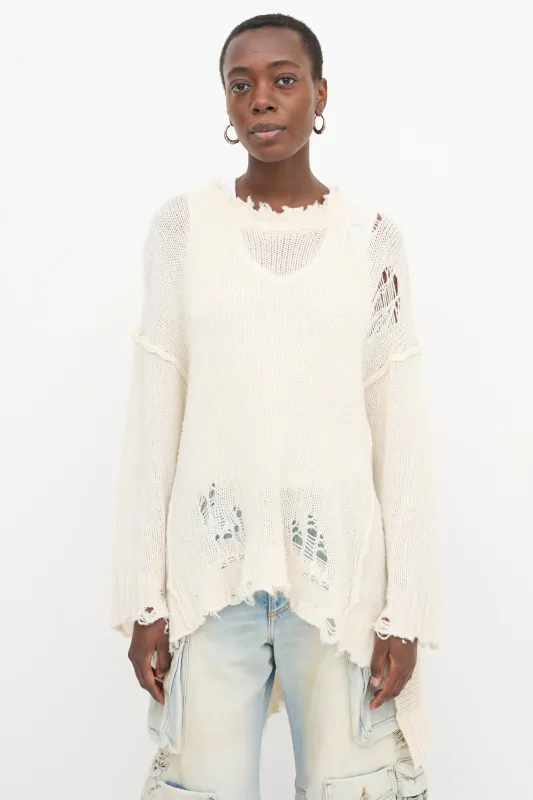 Cashmere Patti Distressed Sweater made by R13