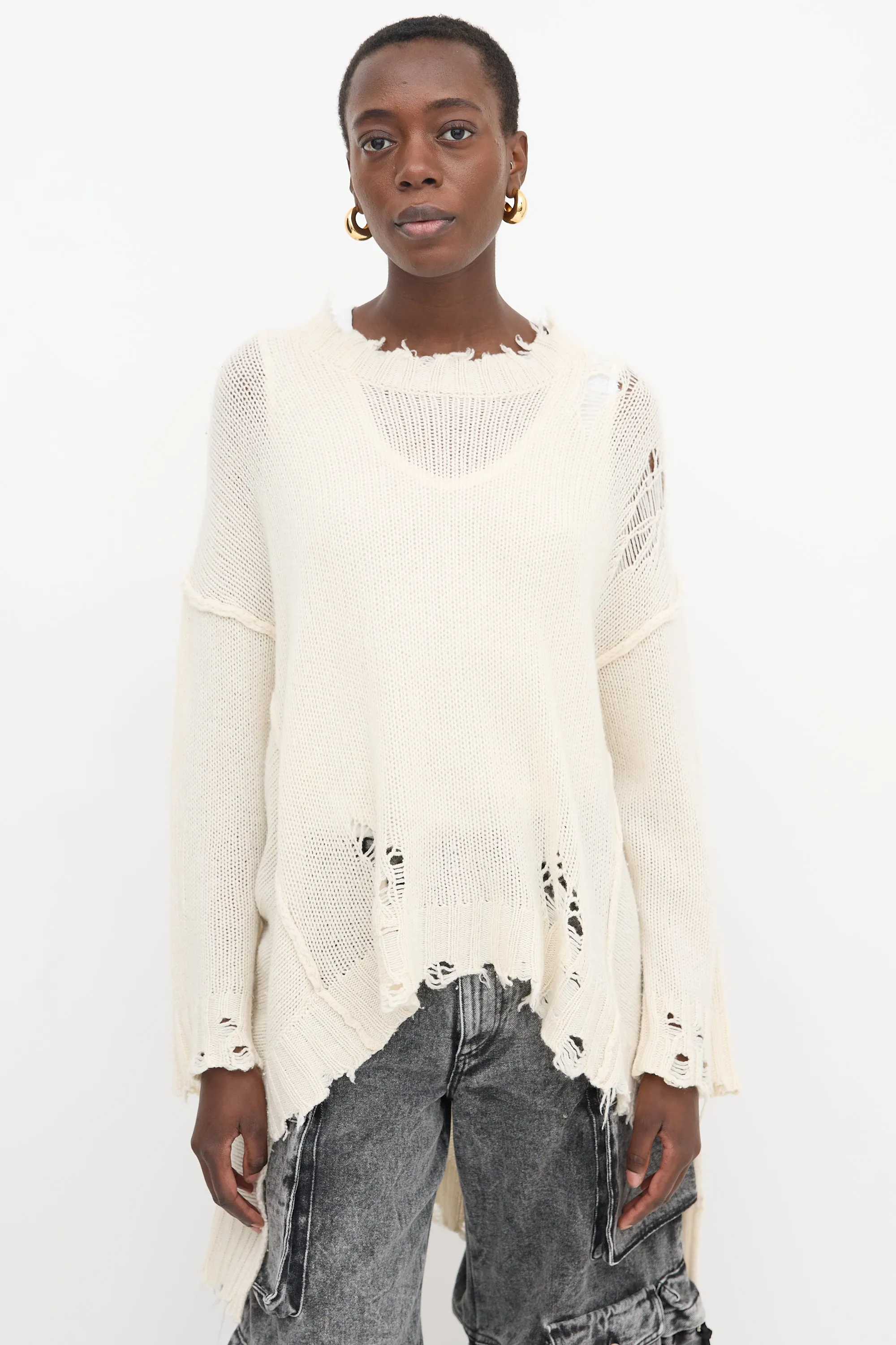 Cashmere Patti Distressed Sweater sold by VSP Consignment