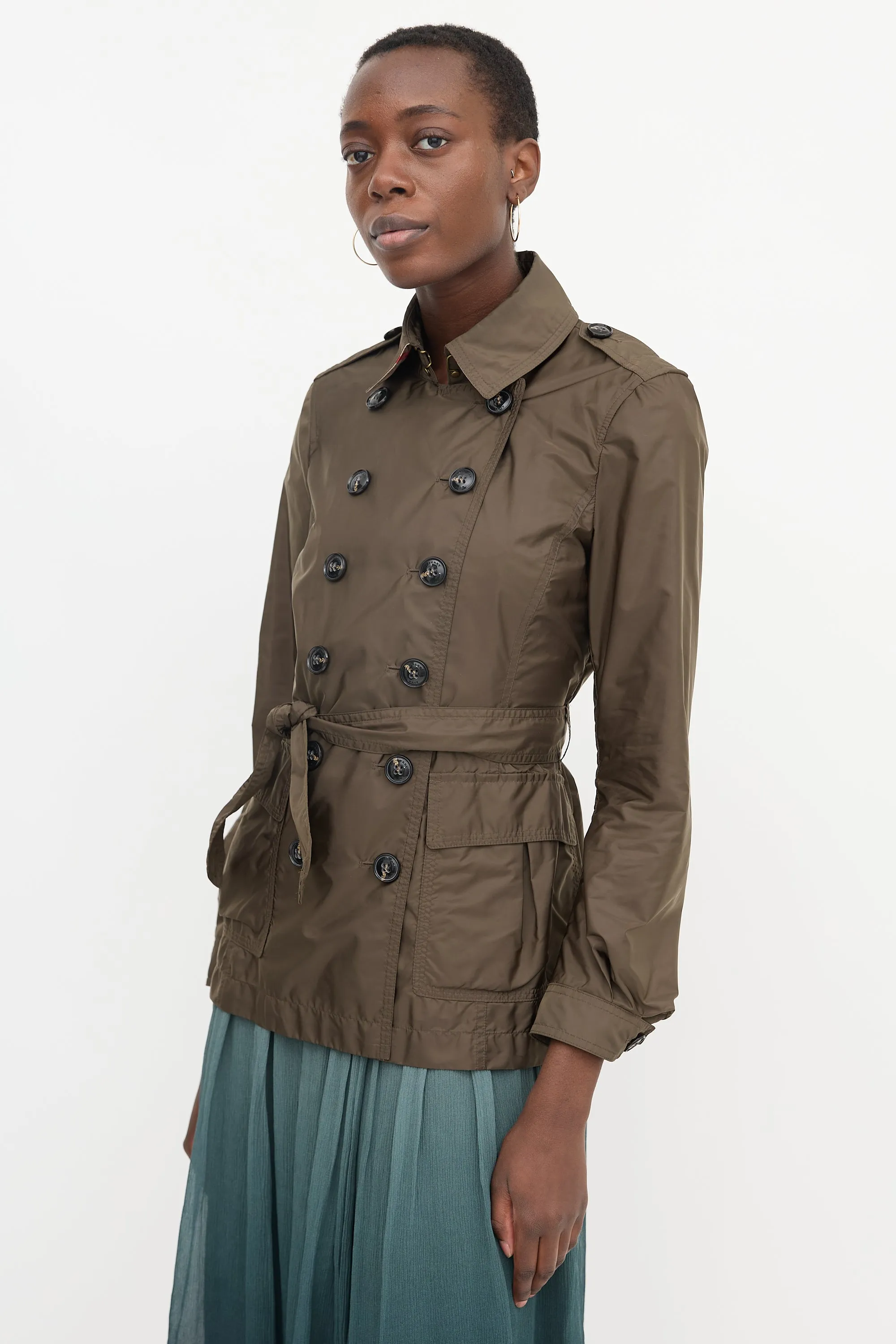 Brit Nylon Short Trench Coat sold by VSP Consignment product image thumbnail 3