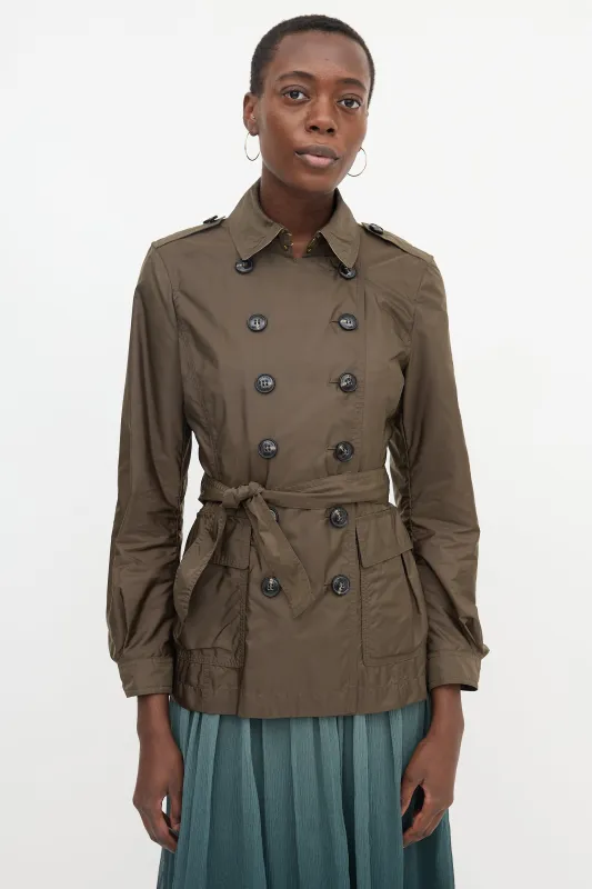 Brit Nylon Short Trench Coat sold by VSP Consignment