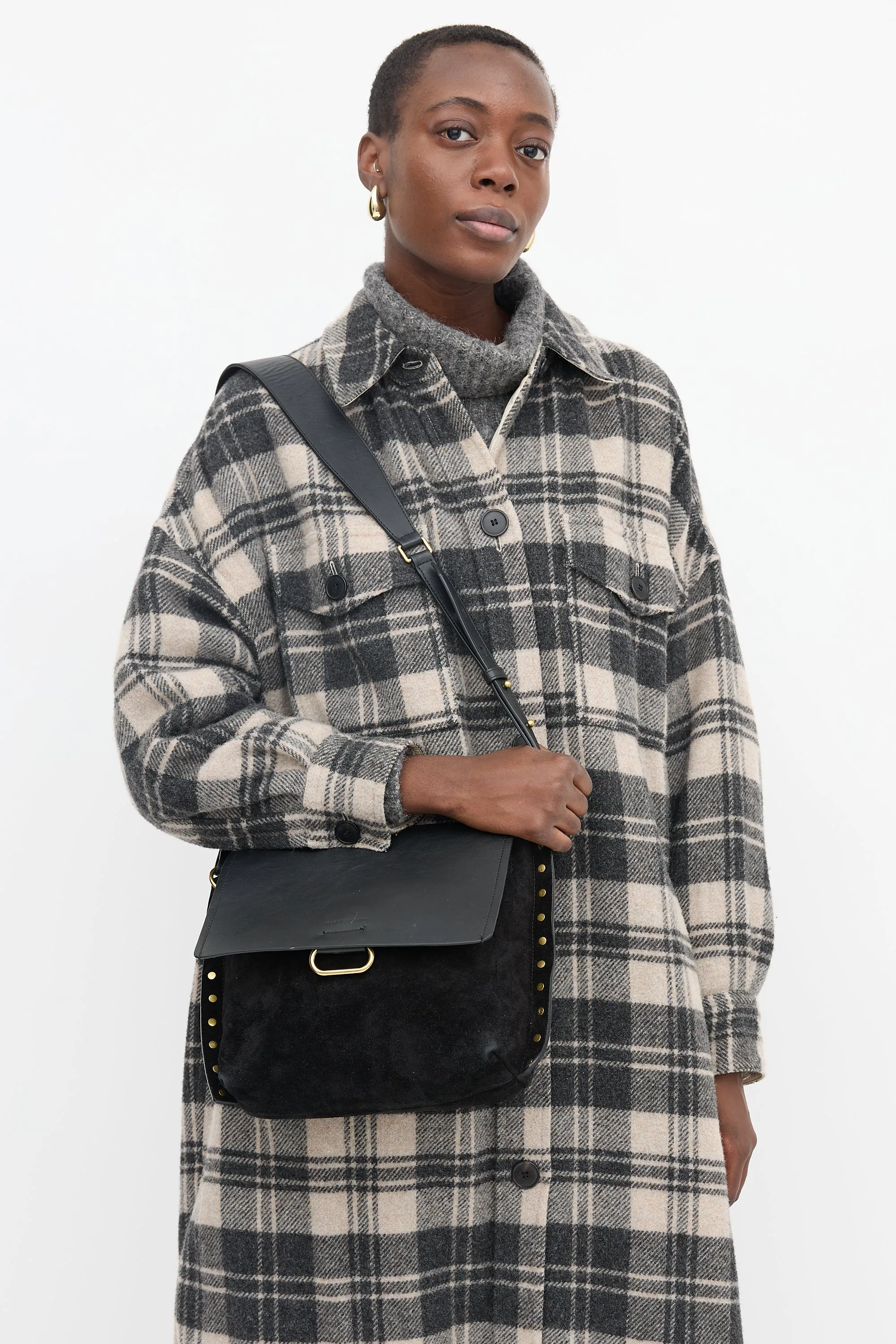 Suede & Leather Asli Shoulder Bag sold by VSP Consignment