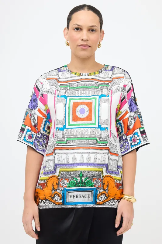 Silk Print Blouse made by Versace