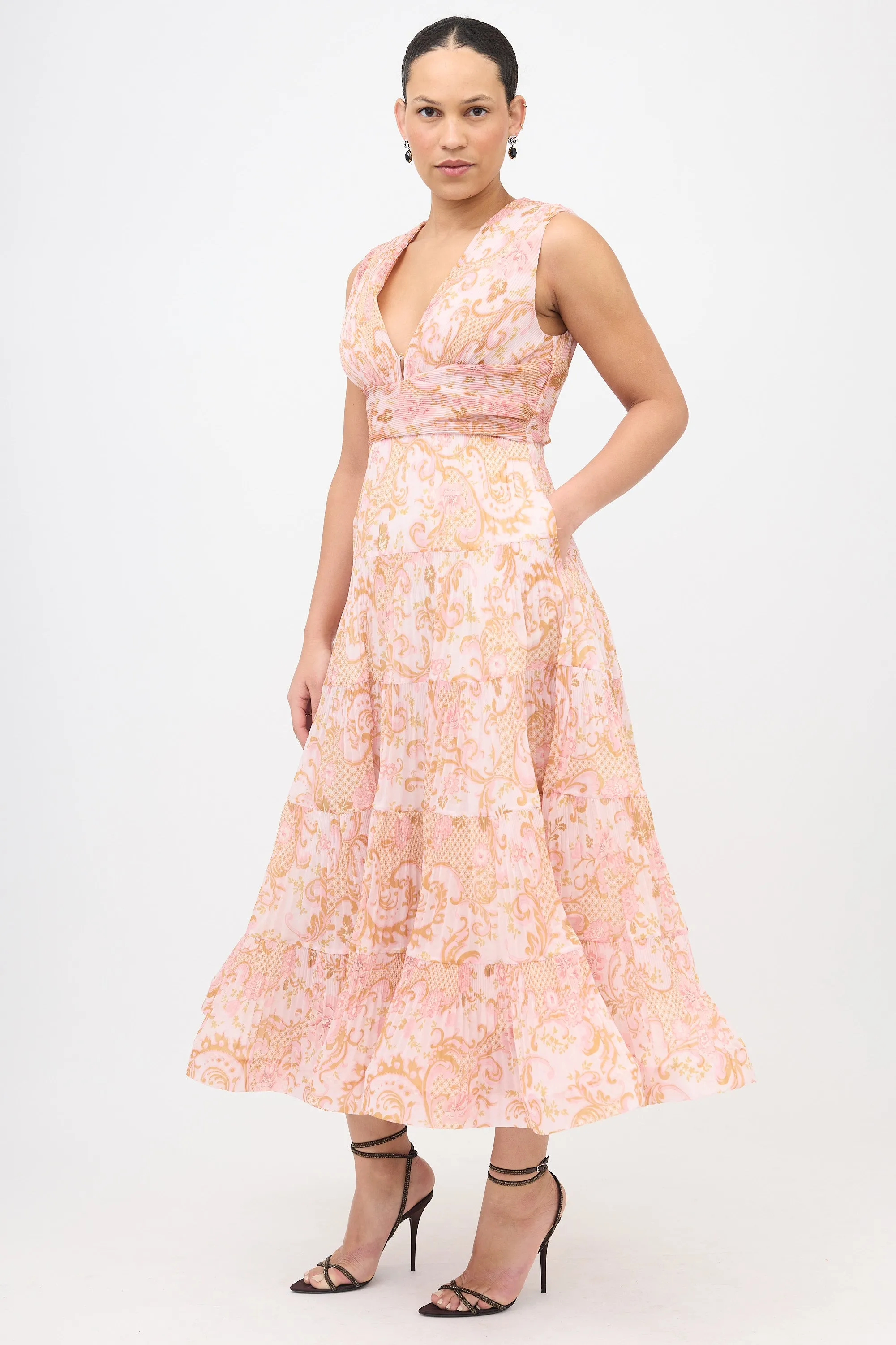 Paisley Pleated Dress sold by VSP Consignment product image thumbnail 4