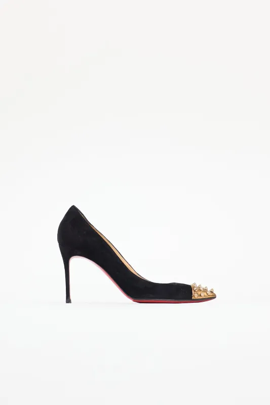 Suede Geo Spike Pump sold by VSP Consignment