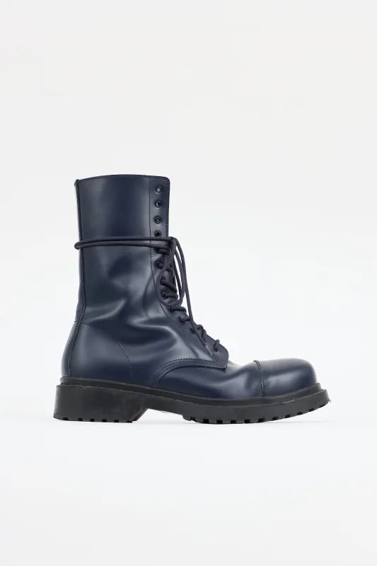 Leather Tall Combat Boot sold by VSP Consignment