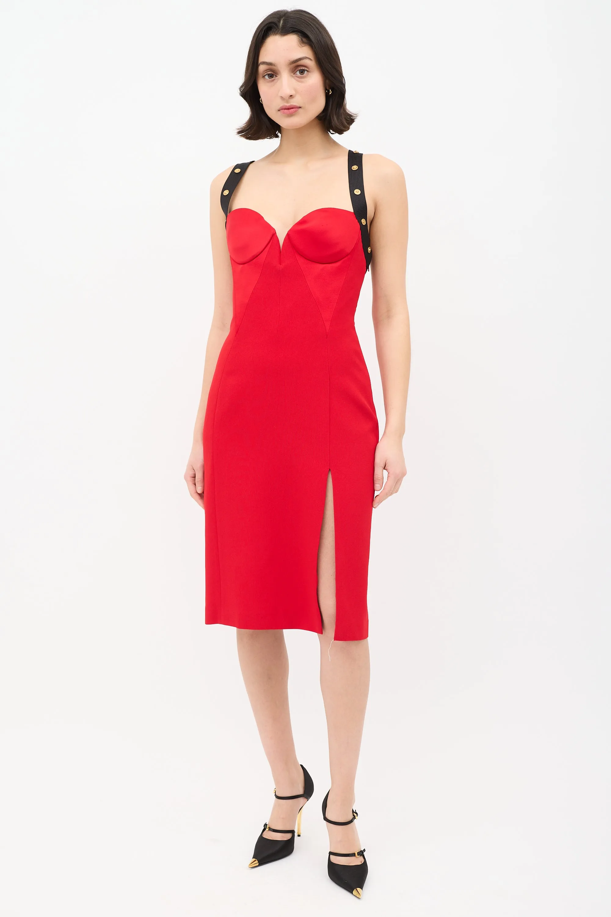 Embellished Cross Strap Midi Dress sold by VSP Consignment