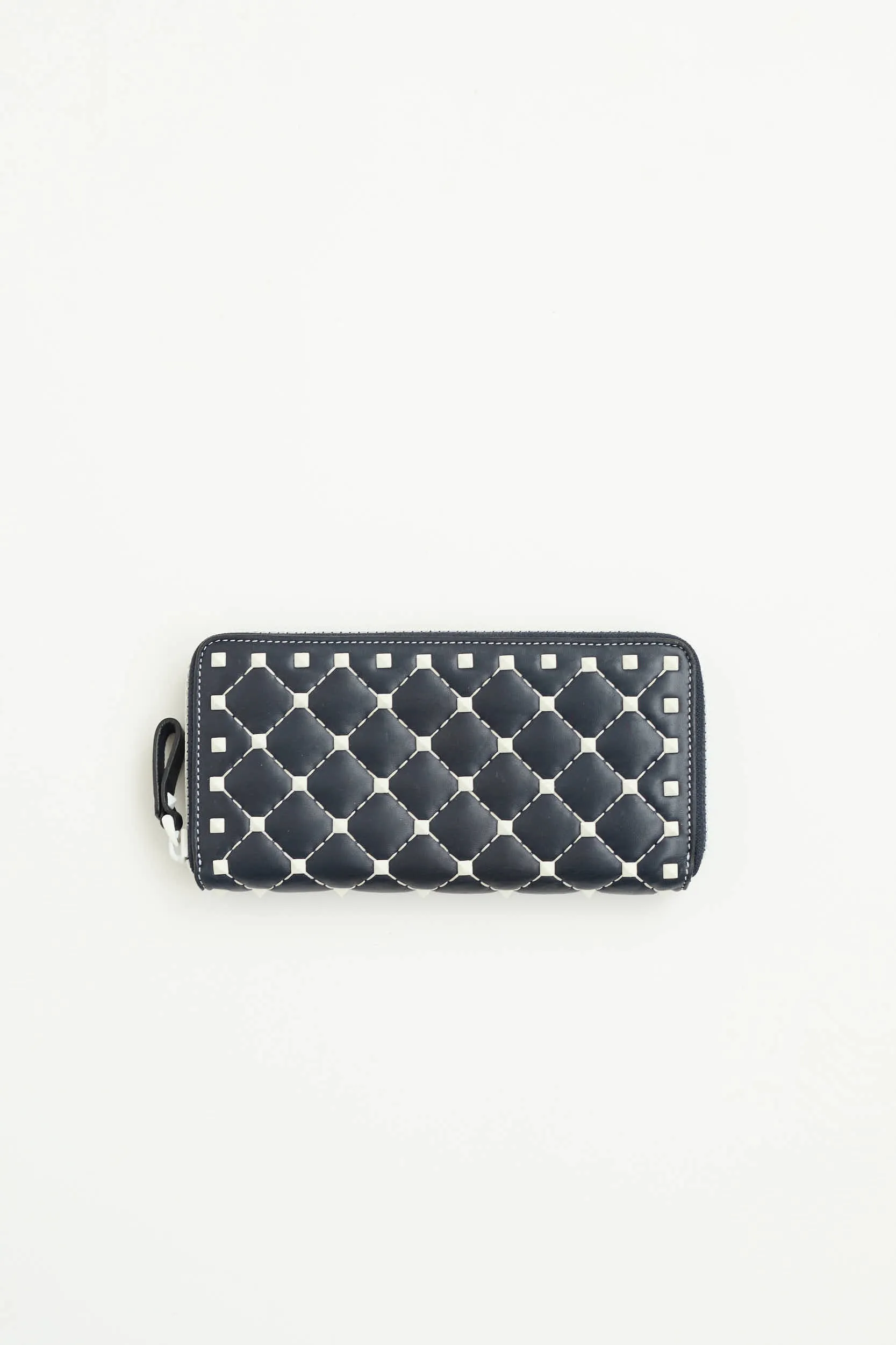 Leather Spike Zip Wallet sold by VSP Consignment