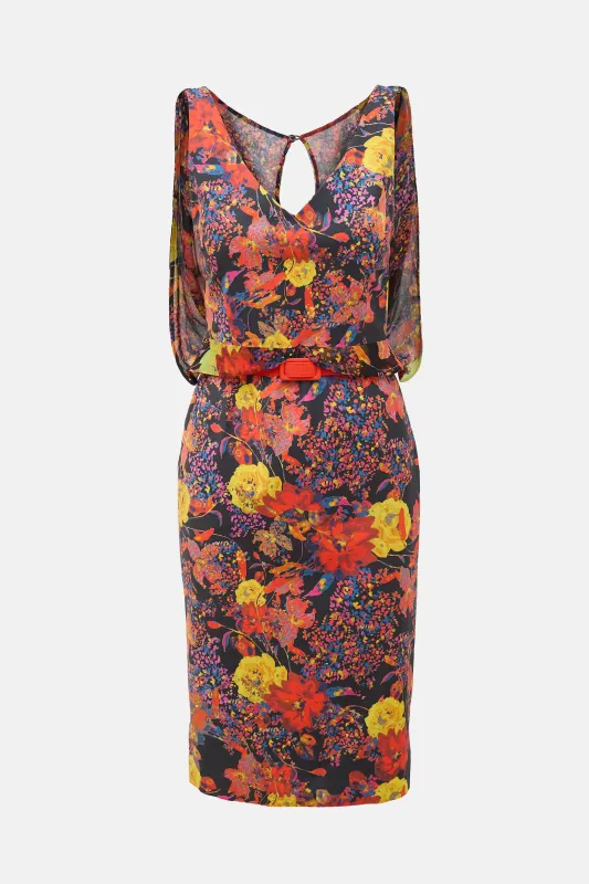 Floral Cape Effect Dress sold by VSP Consignment