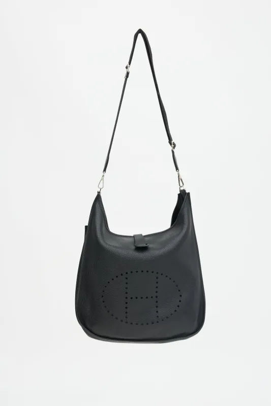 2012 Noir Clemence Evelyne III TGM Bag made by Hermes