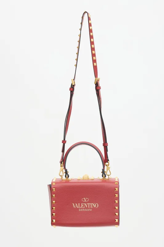 Leather Alcove Rockstud Box Bag made by Valentino