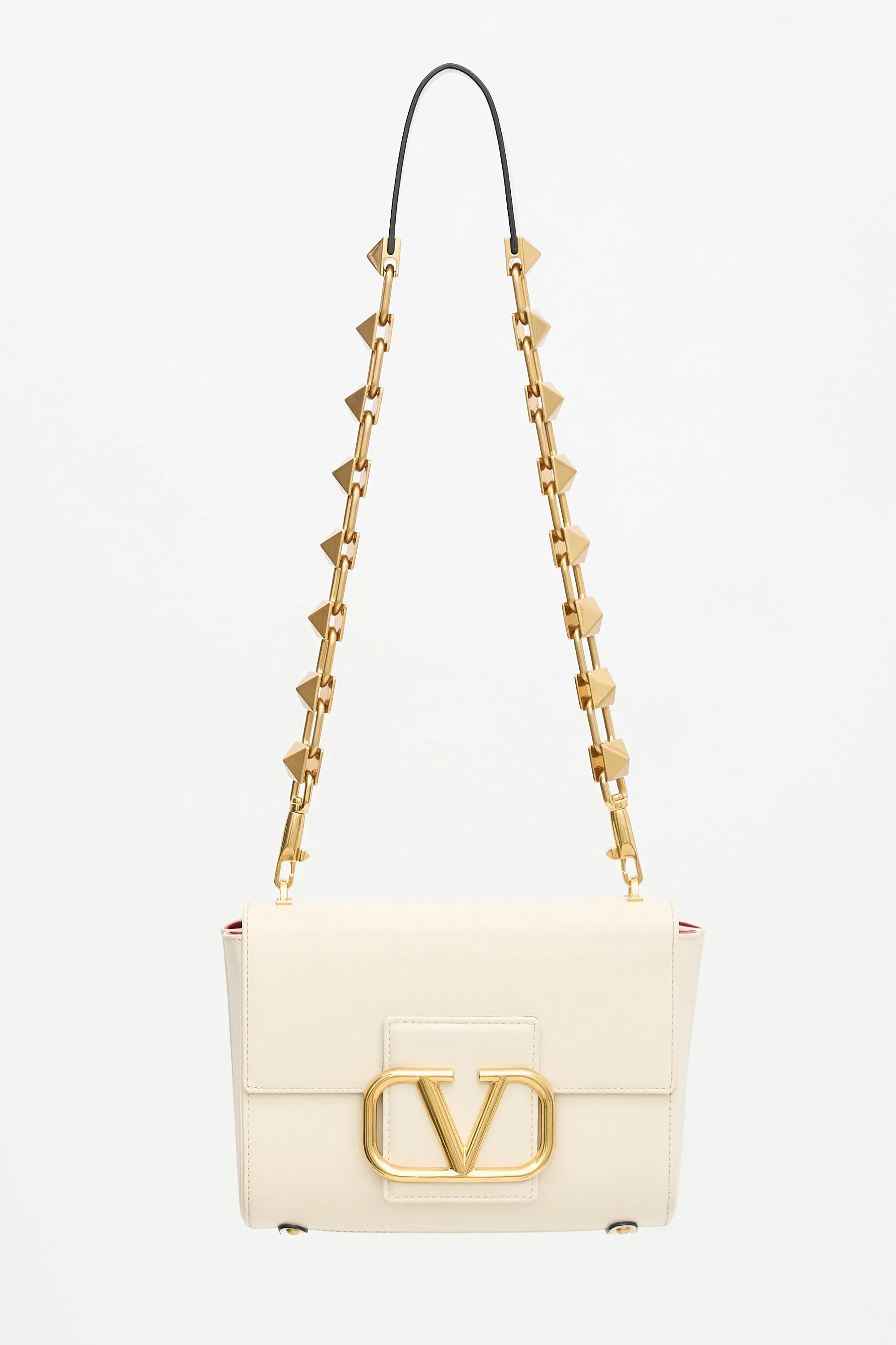 Leather Stud Sign Bag sold by VSP Consignment
