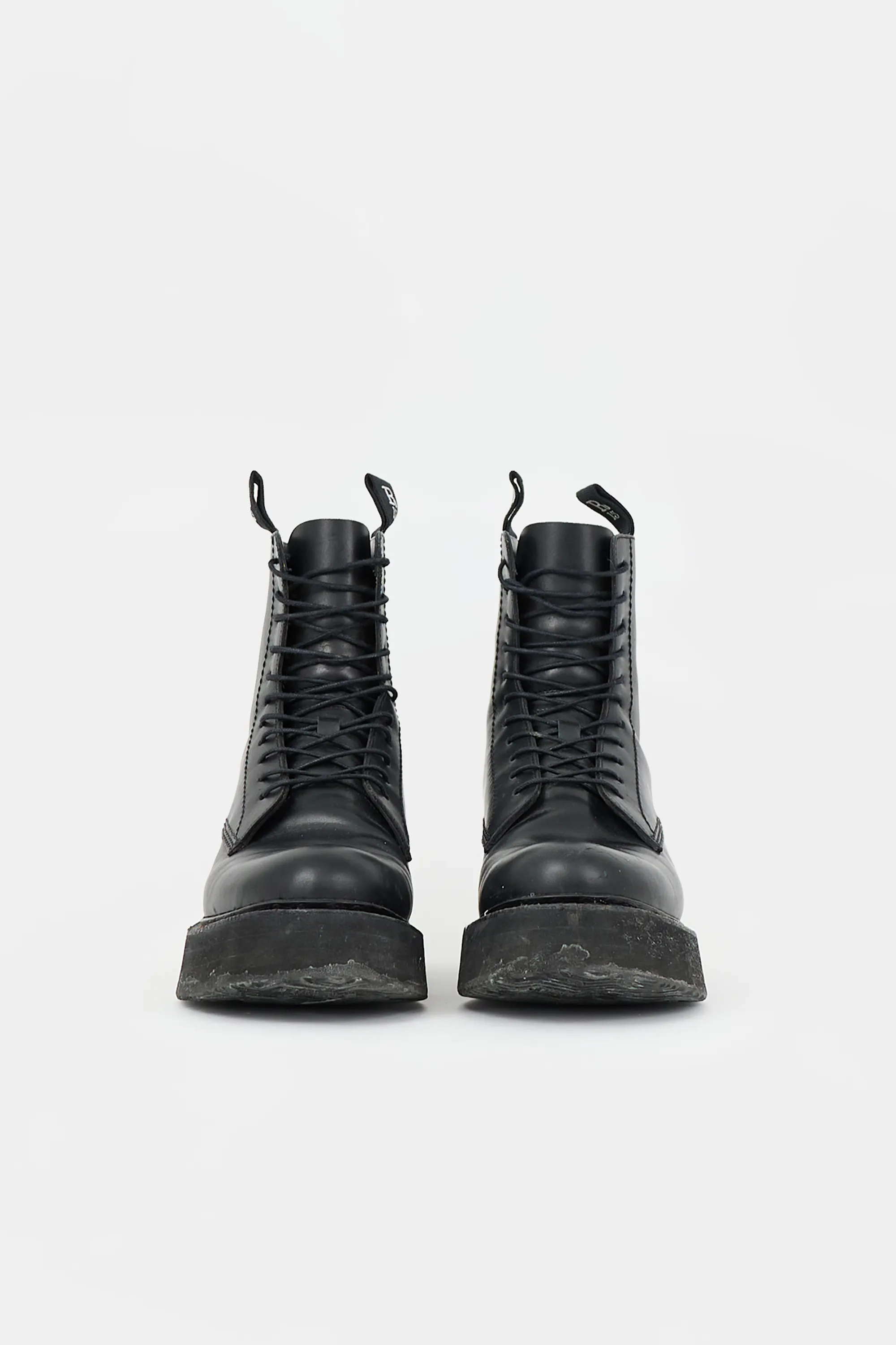 Leather Stacked Combat Boot sold by VSP Consignment product image thumbnail 3