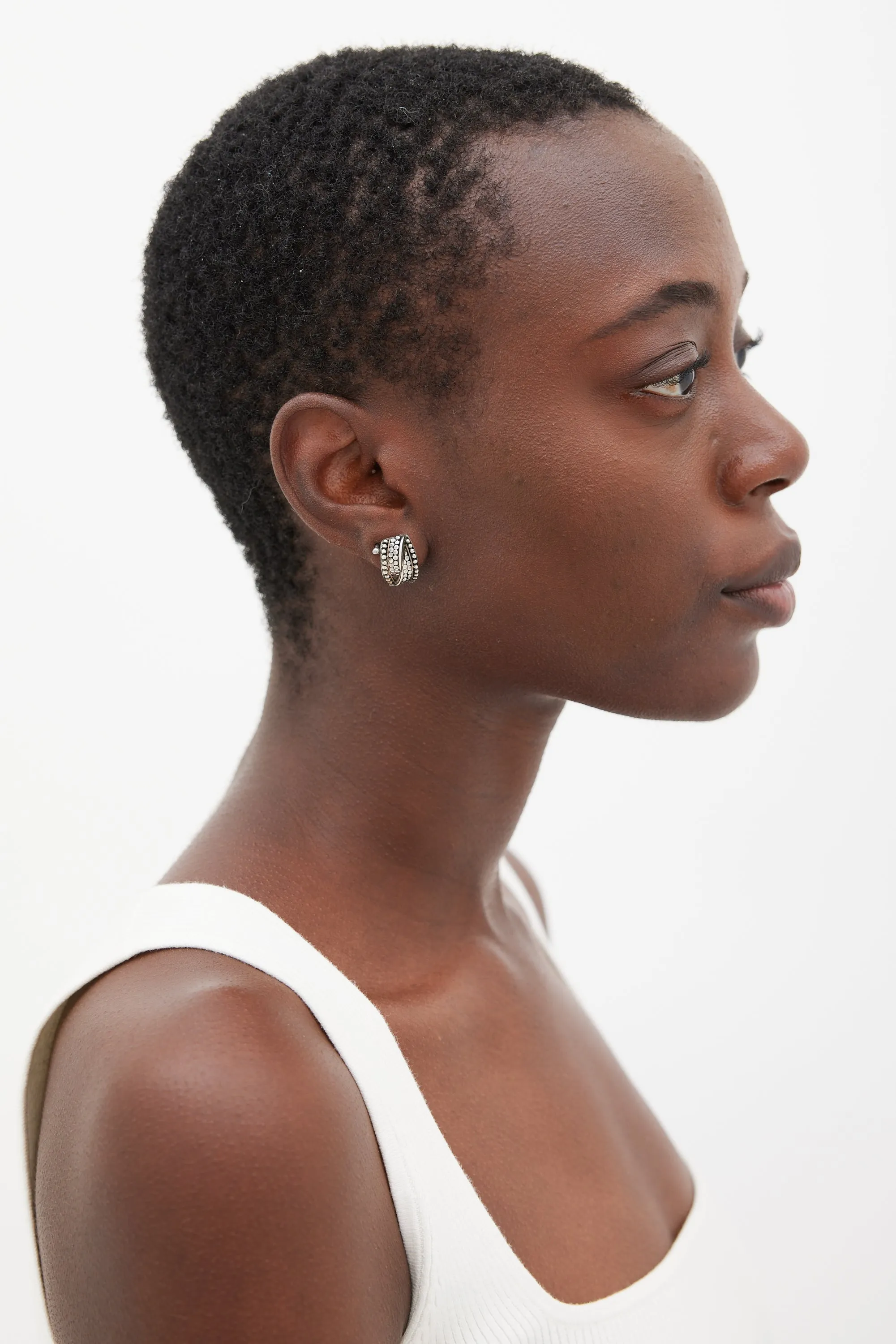 Sterling Silver Rectangular Textured Earrings sold by VSP Consignment product image thumbnail 3