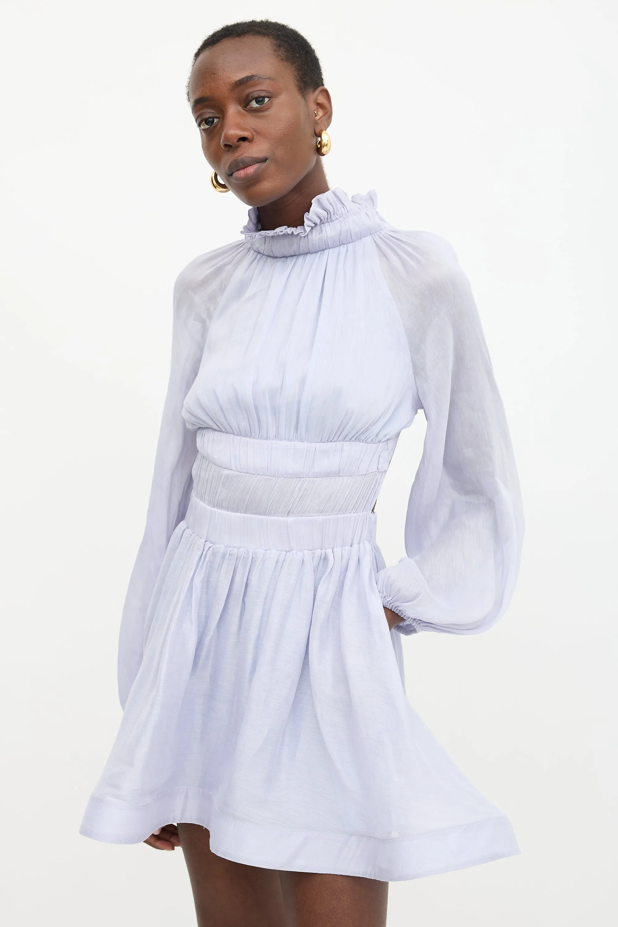 Linen & Silk Luminous Mini Dress sold by VSP Consignment product image thumbnail 4