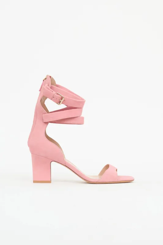 Suede Ankle Cage Sandals made by Valentino