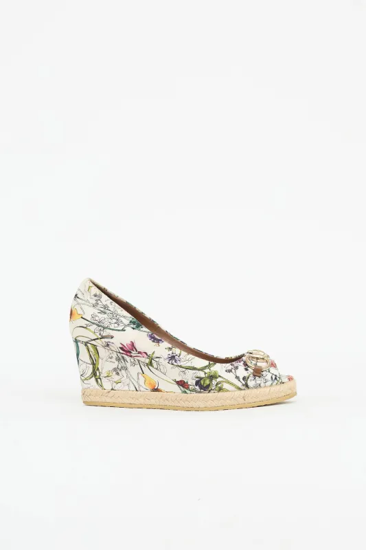 Floral Peep Toe Wedge sold by VSP Consignment